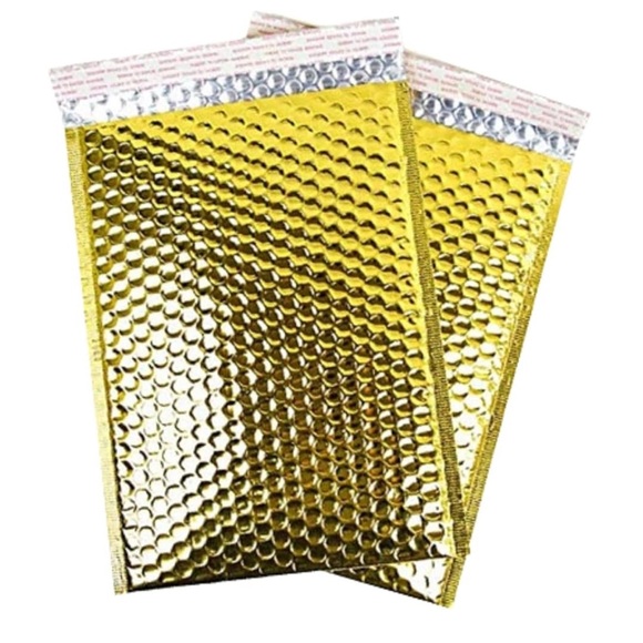 Gold Metallic Bubble Padded Envelope Mailers - Picture 1 of 4